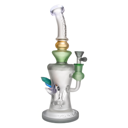 Hi-Lyfe's Frosted Saucer made of Boro Schott Glass in green color