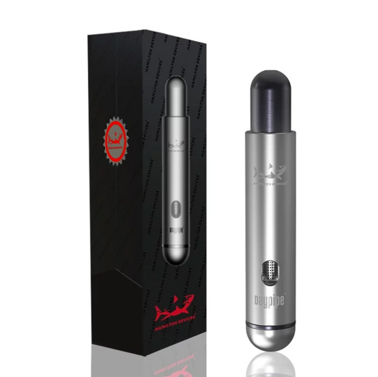 Hi-Lyfe Daypipe in Graphite and Red - Anodized Stainless Steel Dry Herb Pipe