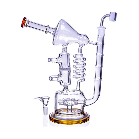 13" Stereo Microscope Spiral Coil Perc Recycler Bong/Dab Rig