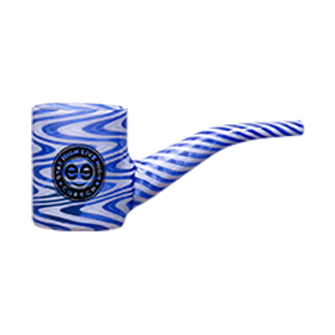 Swirl Proxy Pipe - Hand-blown glass cannabis pipe with unique swirl design by Hi-Lyfe